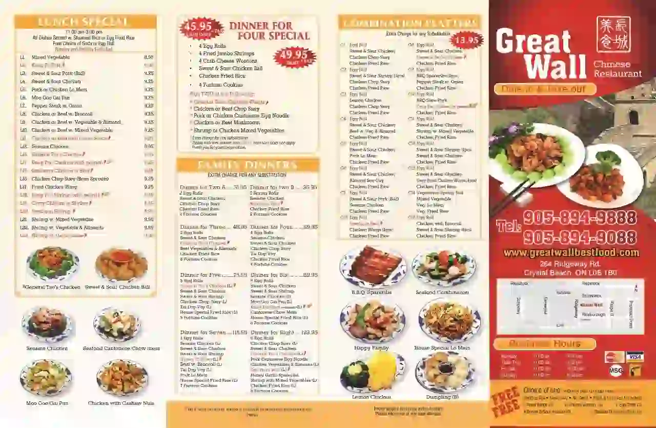Great Wall Menu Specials
